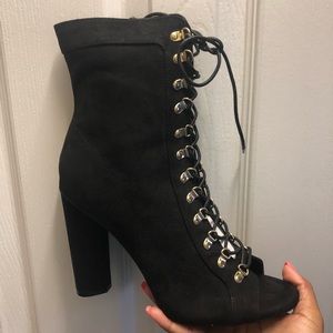 Black Open Toe Heels